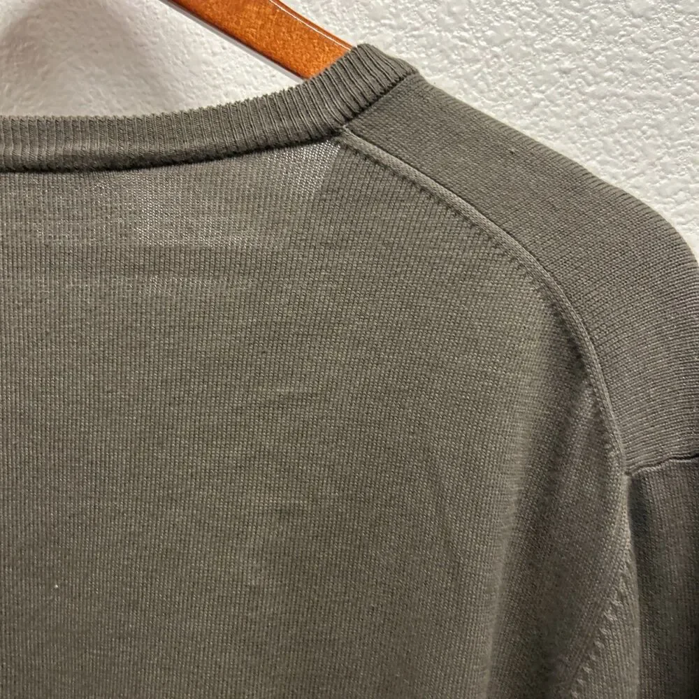 Pal Zileri Men's V-Neck Pullover Sweater Brown Cotton Size 52